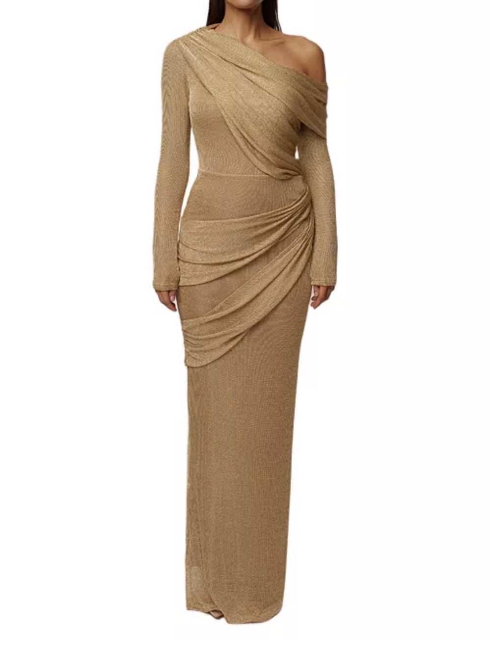 JLuxLabel Opulent Metallic Skirt and Top Set XS Gold Long Sleeve